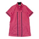 ADIDAS GOLF アディダスゴルフ チュニック丈 半袖 ジップワンピース ピンク系 L 【中古】ゴルフウェア レディース