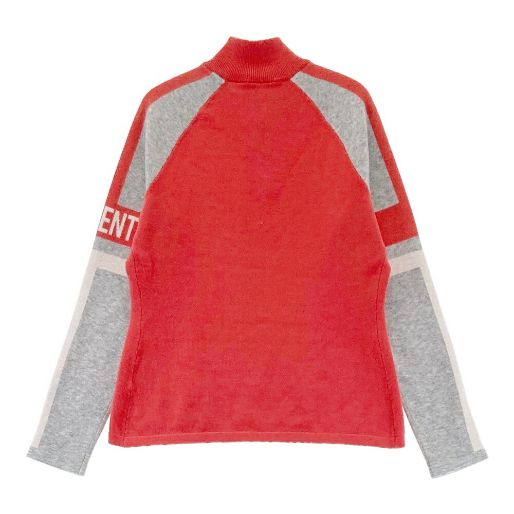 DESCENTE GOLF デサントゴルフ ハーフジップ ニットセーター オレンジ系 M 【中古】ゴルフウェア レディース
