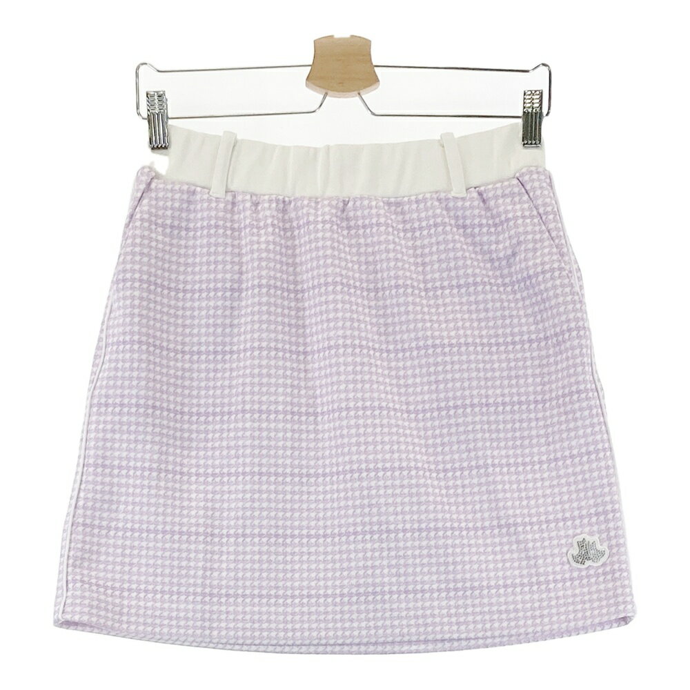 BLACK&WHITE ブラックアンドホワイト スカート 千鳥柄 パープル系 L 【中古】ゴルフウェア レディース