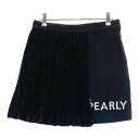 PEARLY GATES パーリーゲイツ 30周年 プリーツ切替 ストレッチスカート ブラック系 00 【中古】ゴルフウェア レディース
