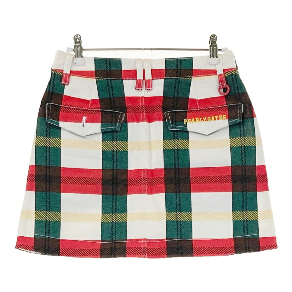 PEARLY GATES パーリーゲイツ 055-8134520 ストレッチスカート チェック柄 ホワイ...