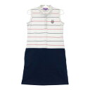 BEAMS GOLF ビームスゴルフ ノースリーブ ワンピース ボーダー柄 ホワイト系 M 【中古】ゴルフウェア レディース