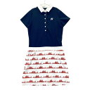 NEW BALANCE GOLF ニューバランス 半袖ワンピース 総柄 ネイビー系 2 【中古】ゴルフウェア レディース