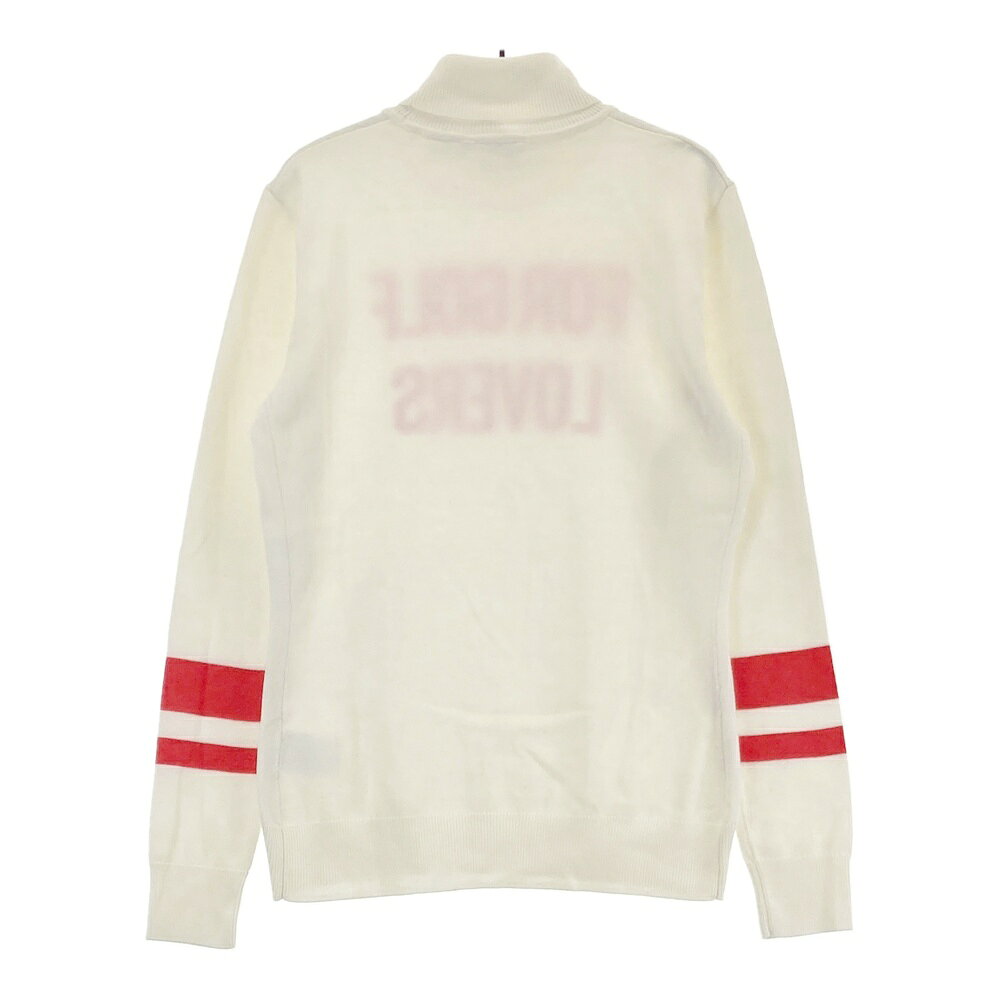 DESCENTE GOLF デサントゴルフ タートルネック 長袖ニットセーター ホワイト系 L 【中古】ゴルフウェア レディース