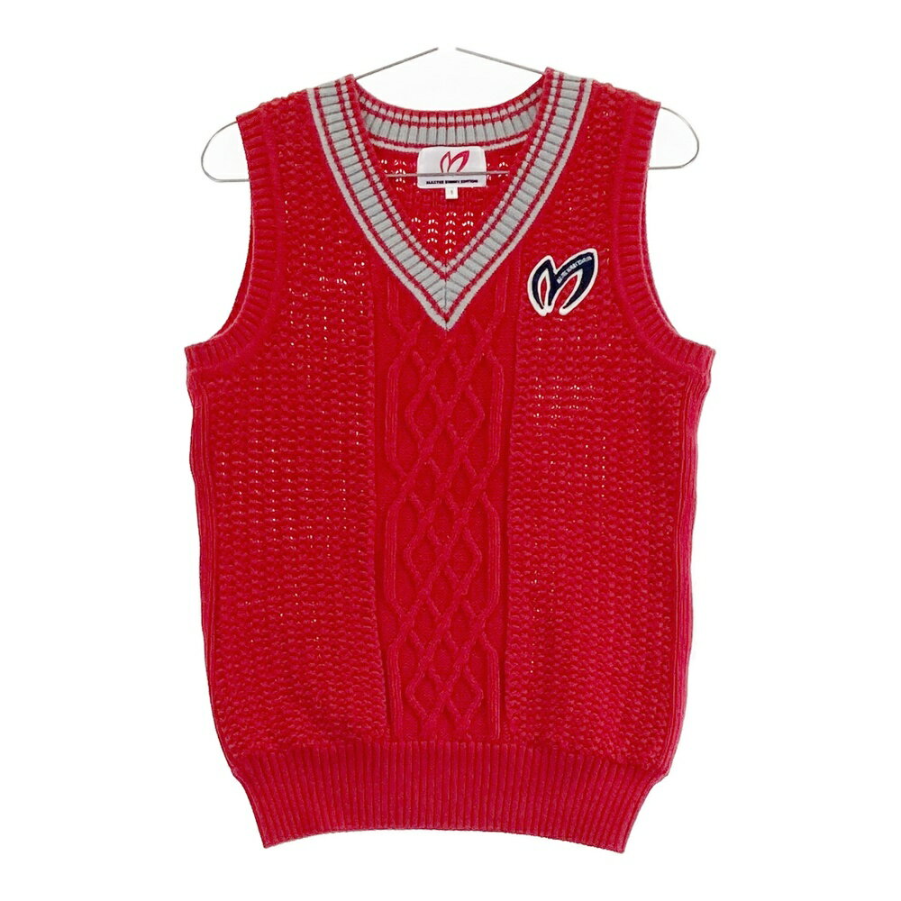 MASTER BUNNY EDITION マスターバニーエディション ロゴワッペン付き ニットベスト レッド系 1 【中古..