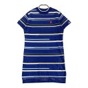 FILA GOLF フィラゴルフ 754-703F 半袖ニット ワンピース ボーダー柄 ネイビー系 L 【中古】ゴルフウェア レディース