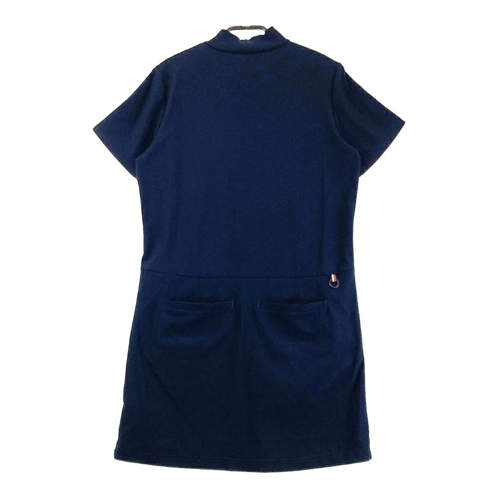 TOMMY HILFIGER GOLF トミー ヒルフィガーゴルフ モックネック 半袖ワンピース ネイビー系 M 【中古】ゴルフウェア レディース