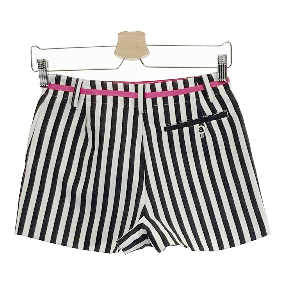 ARCHIVIO アルチビオ キュロットスカート ストライプ ブラック系 36 【中古】ゴルフウェア レディース