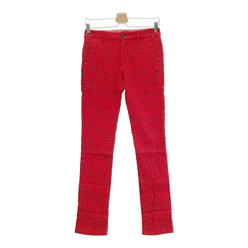 MASTER BUNNY EDITION マスターバニーエディション シアサッカー パンツ ストライプ柄 レッド系 0 【中古】ゴルフウェア レディース