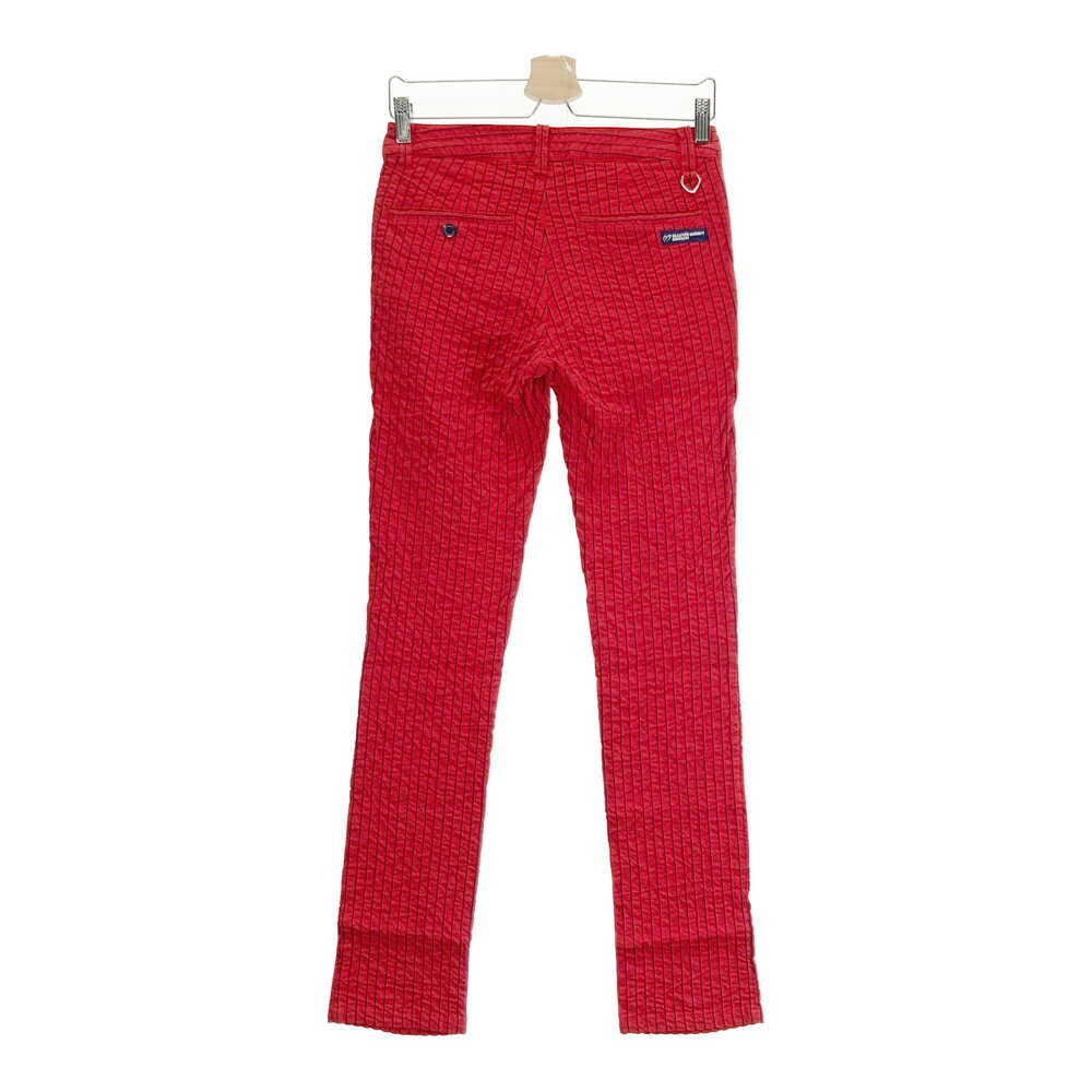 MASTER BUNNY EDITION マスターバニーエディション シアサッカー パンツ ストライプ柄 レッド系 0 【中古】ゴルフウェア レディース