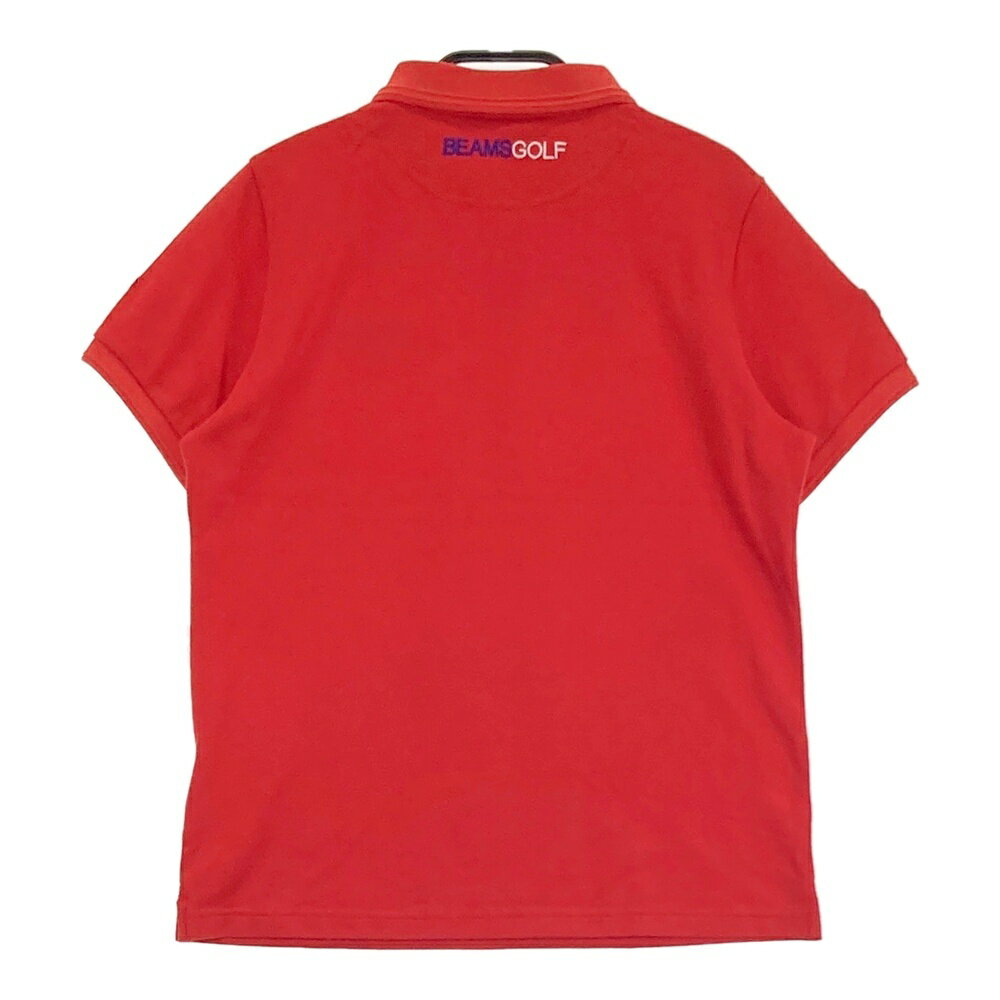 BEAMS GOLF ビームスゴルフ 半袖ポロシャツ 刺繍 レッド系 M 【中古】ゴルフウェア レディース