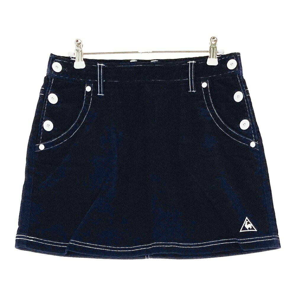 LE COQ GOLF ルコックゴルフ コーデュロイ スカート ネイビー系 9 【中古】ゴルフウェア レディース
