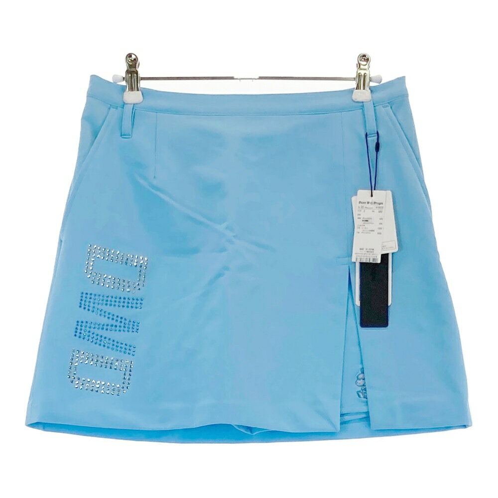 DANCE WITH DRAGON ダンスウィズドラゴン インナー付スカート スタッズ チビドラ ブルー系 2 【中古】ゴルフウェア レディース