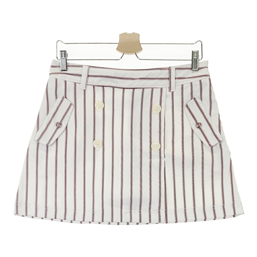 ADMIRAL アドミラル ストレッチスカート ストライプ柄 ホワイト系 【中古】ゴルフウェア レディース