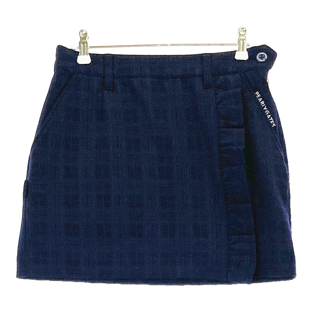PEARLY GATES パーリーゲイツ 2023年モデル スカート チェック柄 ネイビー系 0 【中古】ゴルフウェア ..