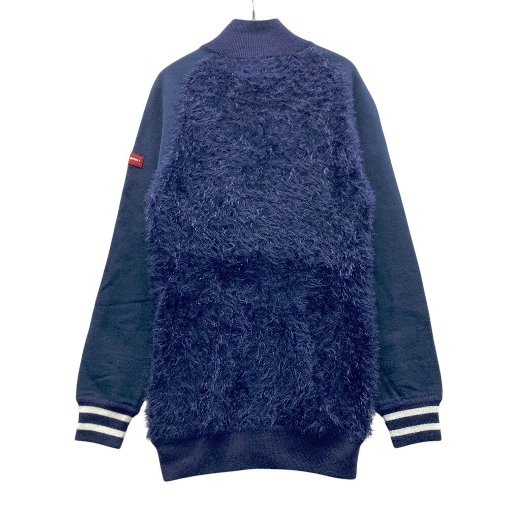 MASTER BUNNY EDITION マスターバニーエディション 切替ジップジャケット ボア スウェット ネイビー系 1 【中古】ゴルフウェア レディース