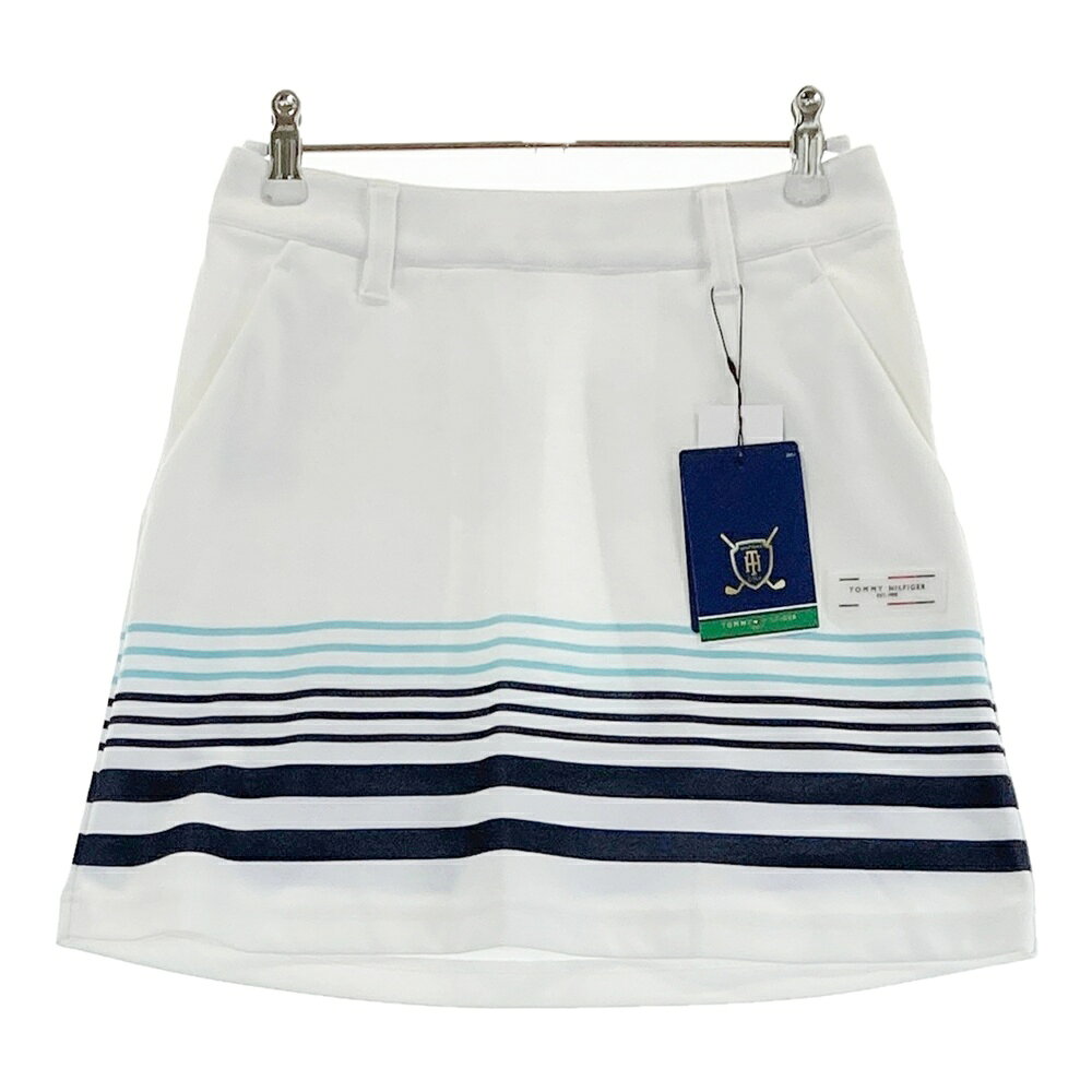TOMMY HILFIGER GOLF トミー ヒルフィガーゴルフ 2023年モデル ストレッチスカート ボーダー柄 ホワイ..