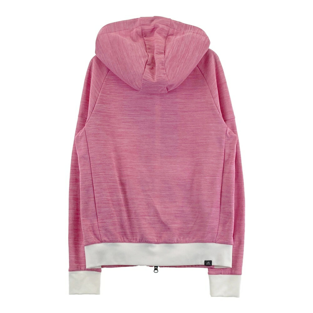 ADIDAS GOLF アディダスゴルフ ADICROSS 長袖 ジップ パーカー ピンク系 L 【中古】ゴルフウェア レディース