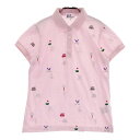 JACK BUNNY ジャックバニー 半袖ポロシャツ 総柄 ピンク系 1 【中古】ゴルフウェア レディース