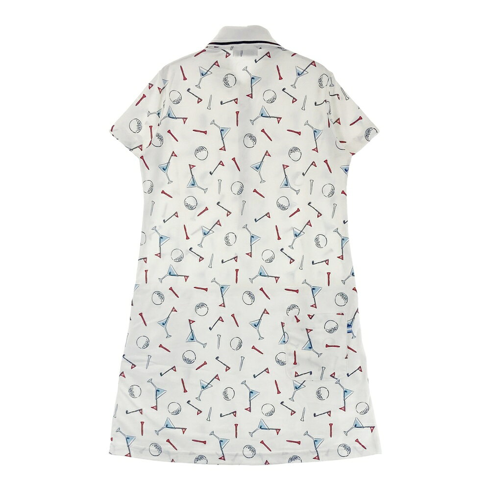 MUNSING WEAR マンシングウェア MGWMJJ01XG 半袖ワンピース 総柄 ホワイト系 M 【中古】ゴルフウェア レディース