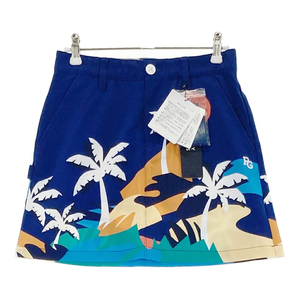 PEARLY GATES パーリーゲイツ 055-1234706 スカート ヤシの木 ブルー系 00 【中古】ゴルフウェア レデ..