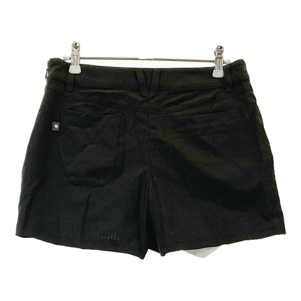 DESCENTE GOLF デサントゴルフ DGW5567S キュロットスカート ストライプ柄 ブラック系 M 【中古】ゴルフウェア レディース