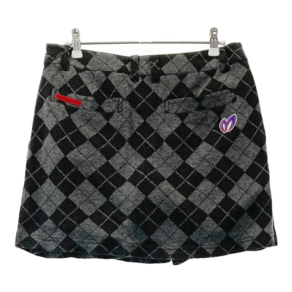 MASTER BUNNY EDITION マスターバニーエディション インナー付スカート アーガイル柄 グレー系 1 【中古】ゴルフウェア レディース