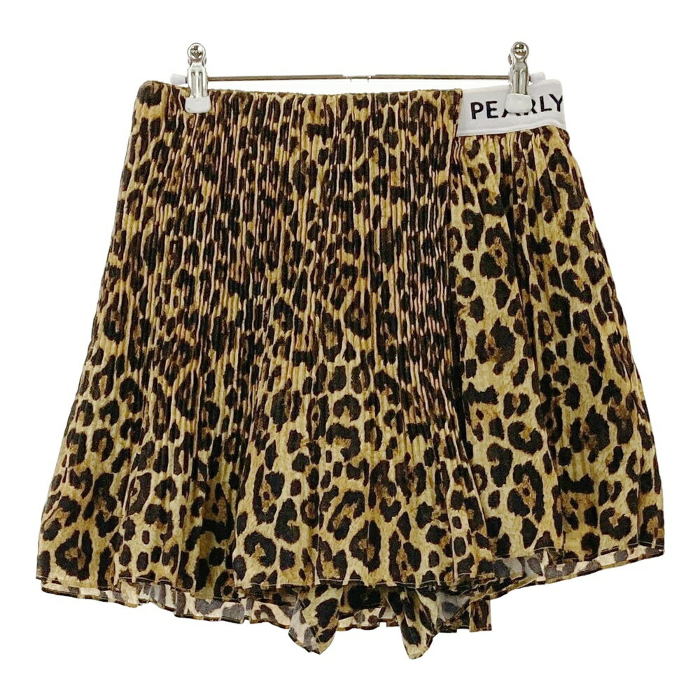 PEARLY GATES パーリーゲイツ ストレッチスカート レオパード柄 ブラウン系 1 【中古】ゴルフウェア レ..