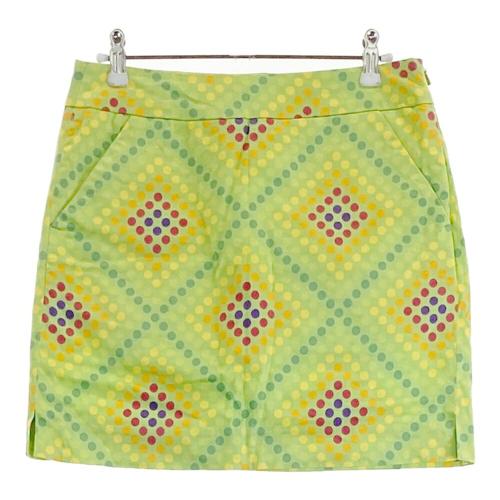 LOUD MOUTH ラウドマウス インナー付スカート ドット柄 グリーン系 US0 【中古】ゴルフウェア レディース