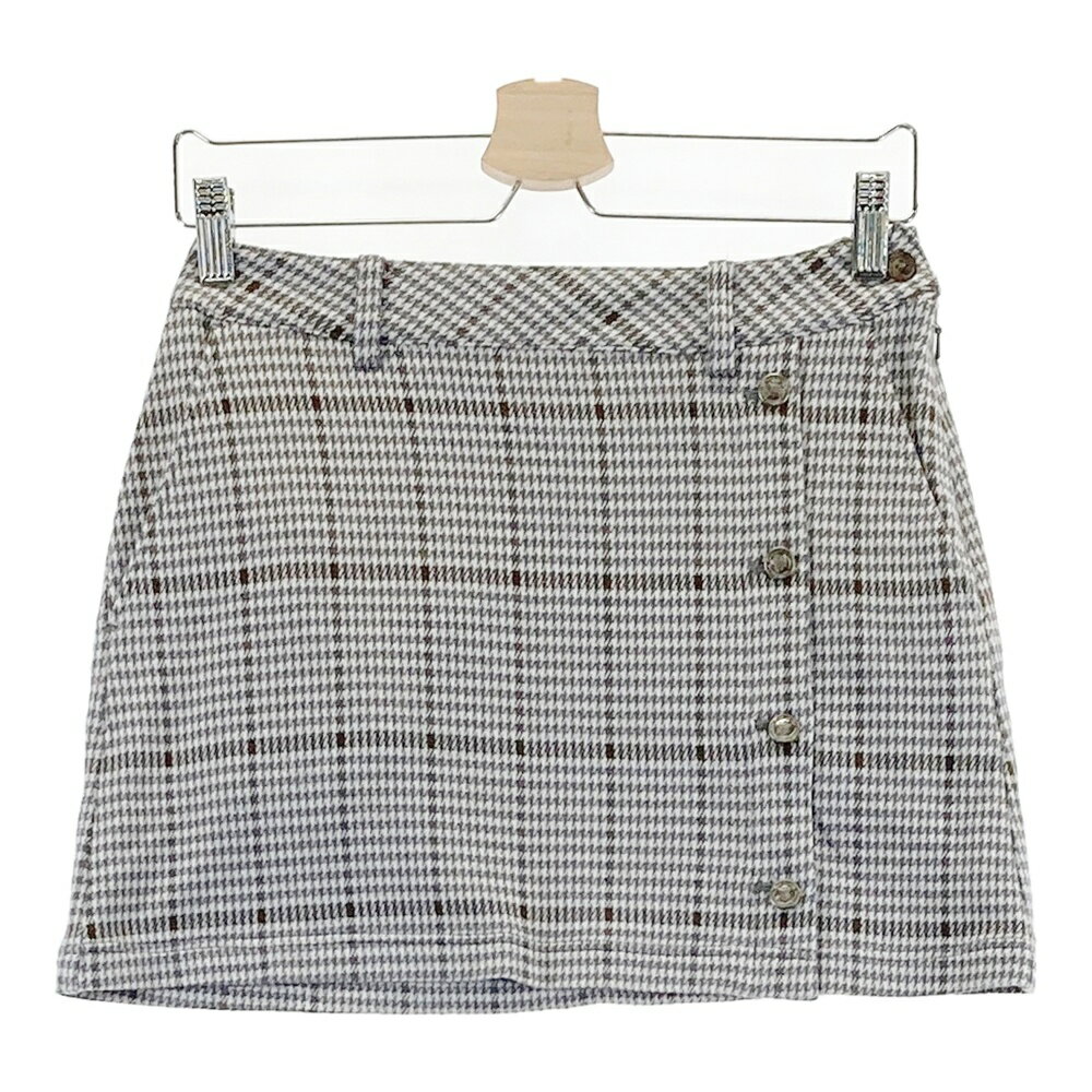 BEAMS GOLF ビームスゴルフ ストレッチスカート チェック柄 グレー系 S 【中古】ゴルフウェア レディース