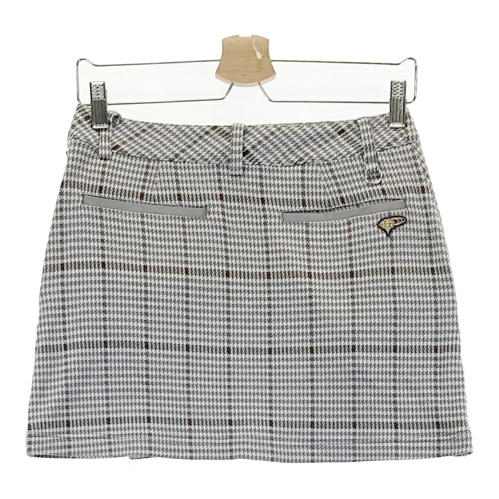 BEAMS GOLF ビームスゴルフ ストレッチスカート チェック柄 グレー系 S 【中古】ゴルフウェア レディース