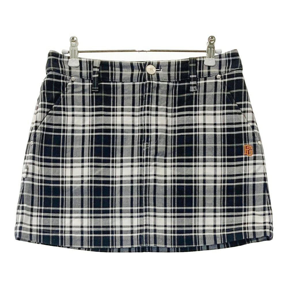 PEARLY GATES パーリーゲイツ ストレッチスカート チェック柄 ブラック系 0 【中古】ゴルフウェア レデ..