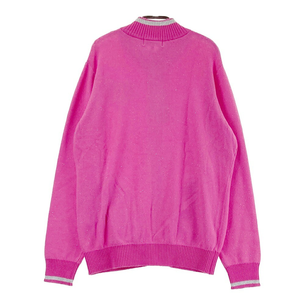 DANCE WITH DRAGON ダンスウィズドラゴン ジップ ニットジャケット ピンク系 3 【中古】ゴルフウェア レディース