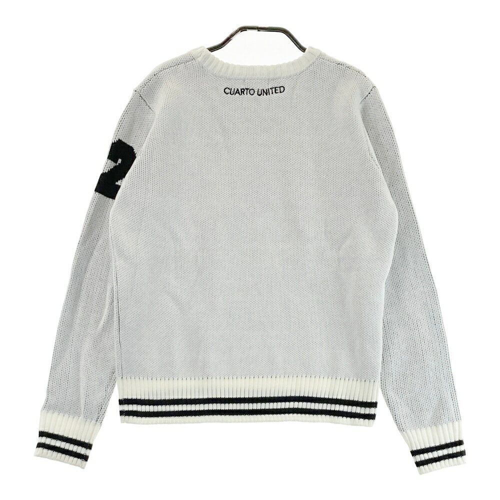 CUARTO UNITED クアルトユナイテッド ニットセーター ウール混 ホワイト系 M 【中古】ゴルフウェア レディース