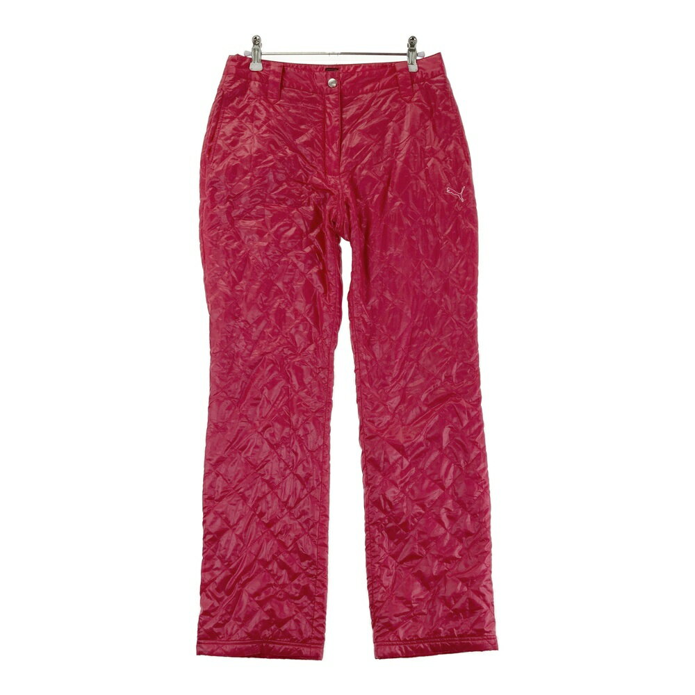 PUMA GOLF プーマゴルフ 蓄熱 中綿パンツ レッド系 L 【中古】ゴルフウェア レディース