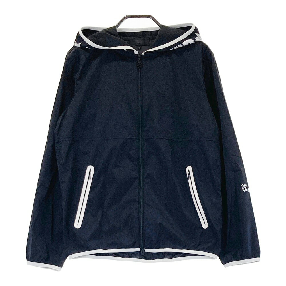 DANCE WITH DRAGON ダンスウィズドラゴン フード付 ナイロンジャケット ブラック系 2 【中古】ゴルフウェア レディース