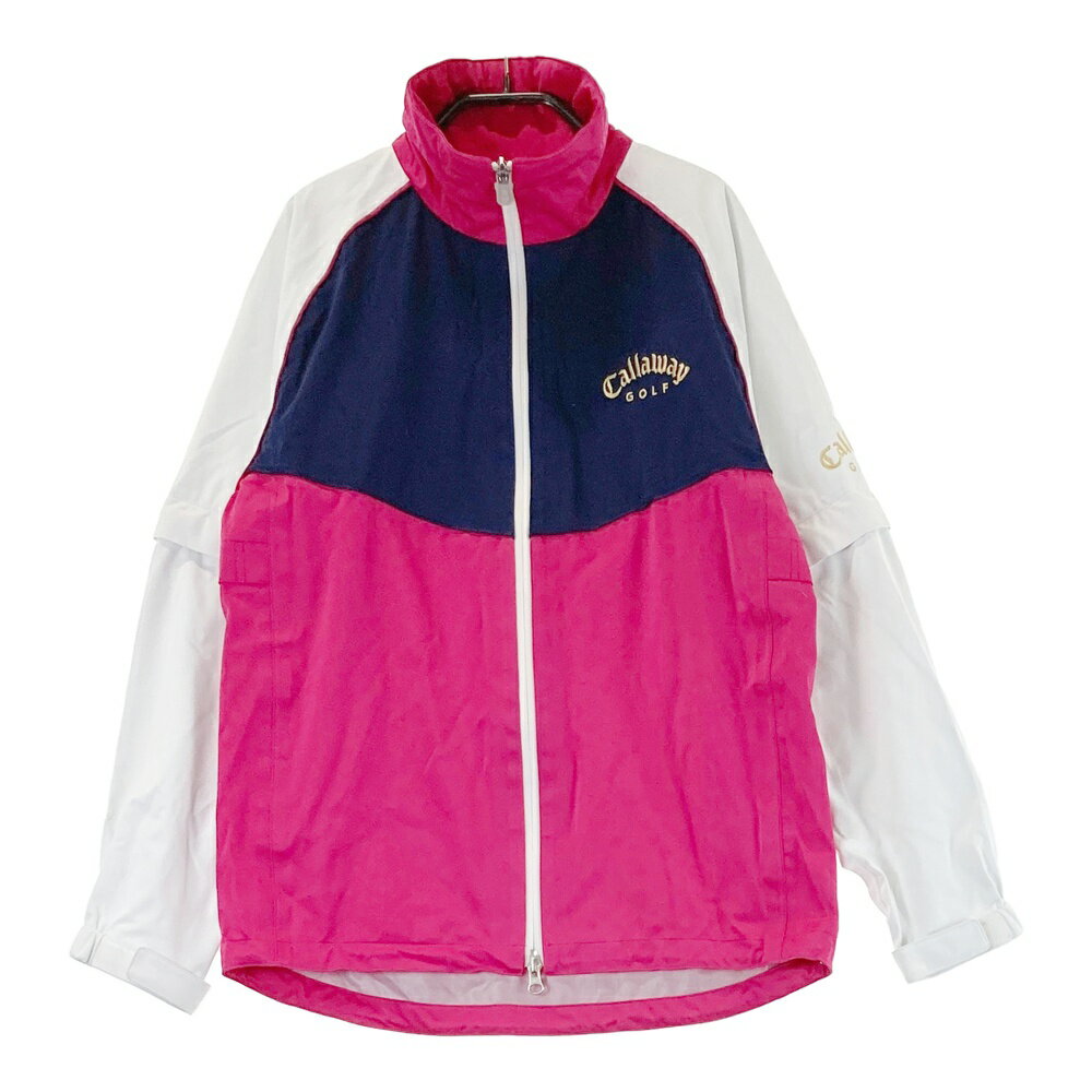 CALLAWAY キャロウェイ 2WAY レインウェア セットアップ ピンク系 S 【中古】ゴルフウェア レディース