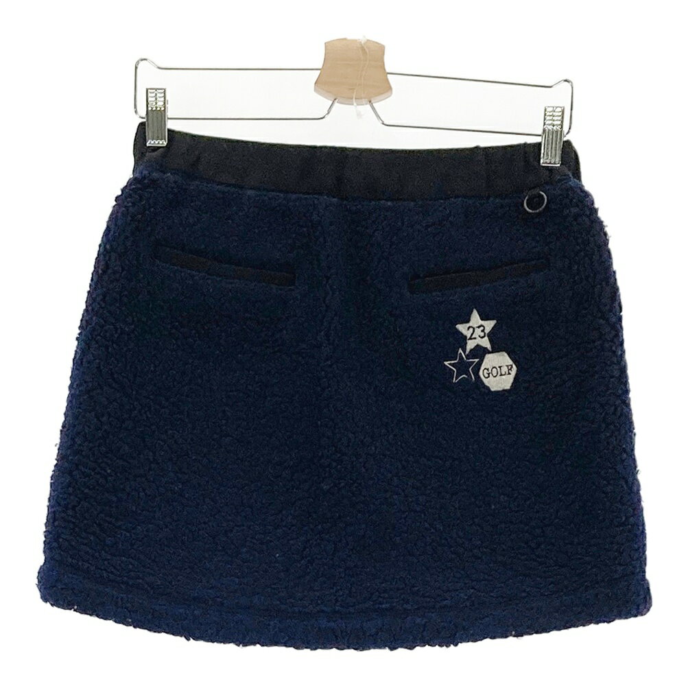 23区GOLF ニジュウサンクゴルフ ボア スカート ネイビー系 2 【中古】ゴルフウェア レディース