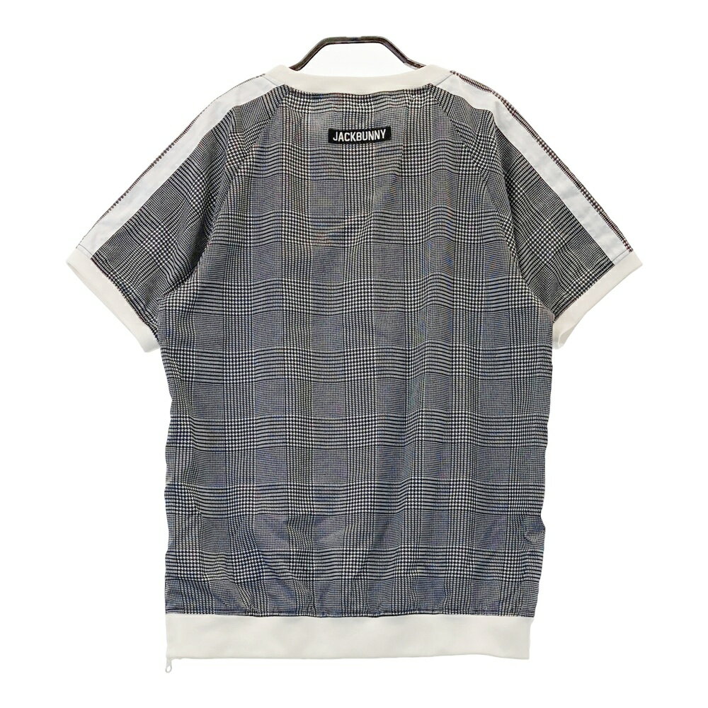 JACK BUNNY ジャックバニー 半袖ブルゾン グレンチェック柄 ブラック系 2 【中古】ゴルフウェア レディース