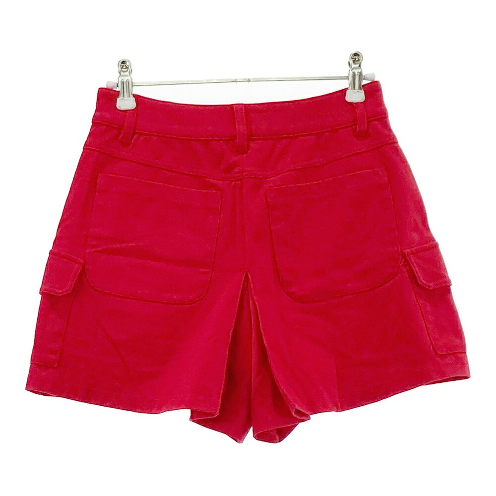 DELSOL デルソル 裏地付 ストレッチショートパンツ レッド系 S 【中古】ゴルフウェア レディース