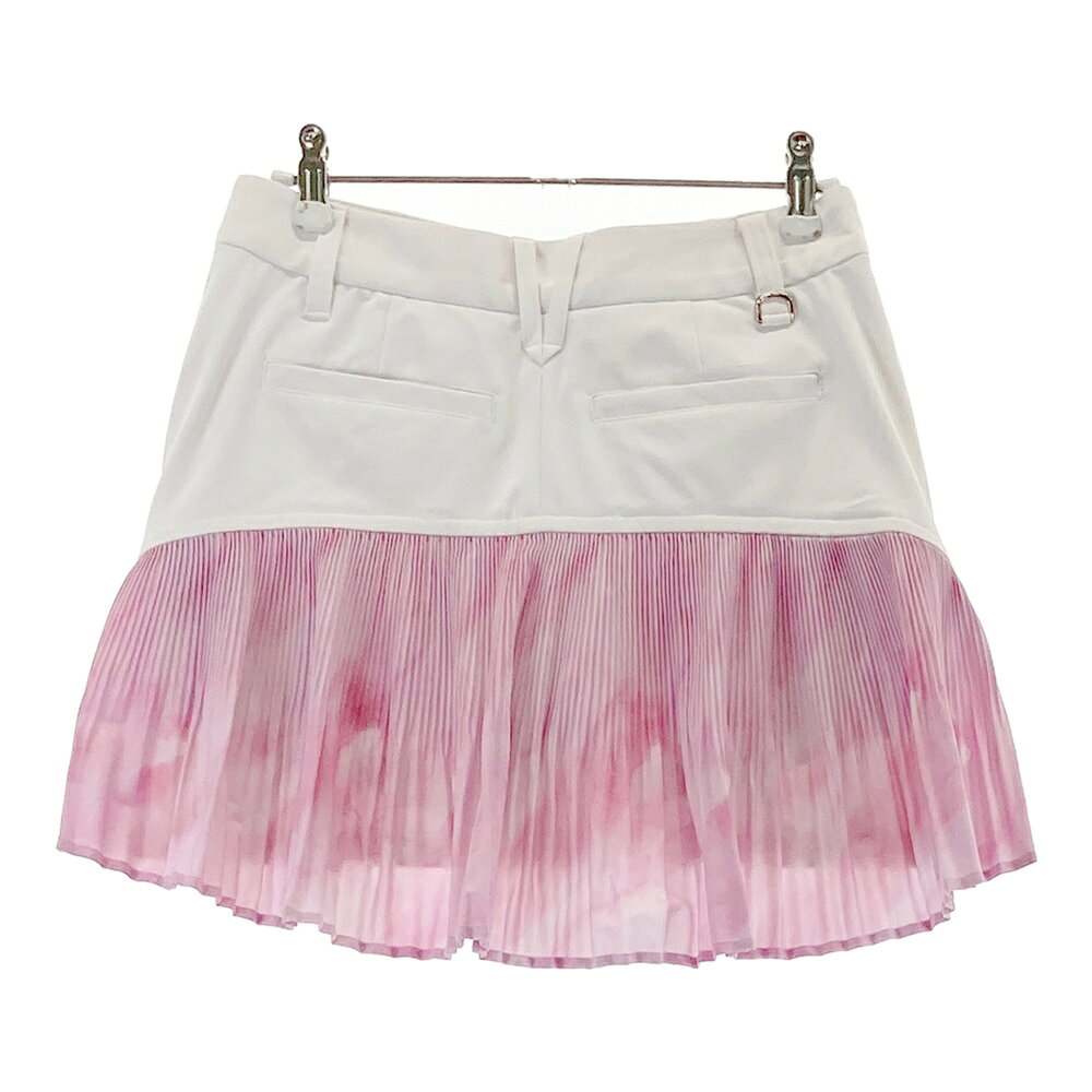 DESCENTE GOLF デサントゴルフ インナー付スカート プリーツ切替 ホワイト系 58/SS 【中古】ゴルフウェア レディース