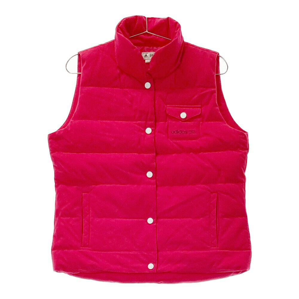 ADIDAS GOLF アディダスゴルフ A03407 ダウンベスト ピンク系 L 【中古】ゴルフウェア レディース