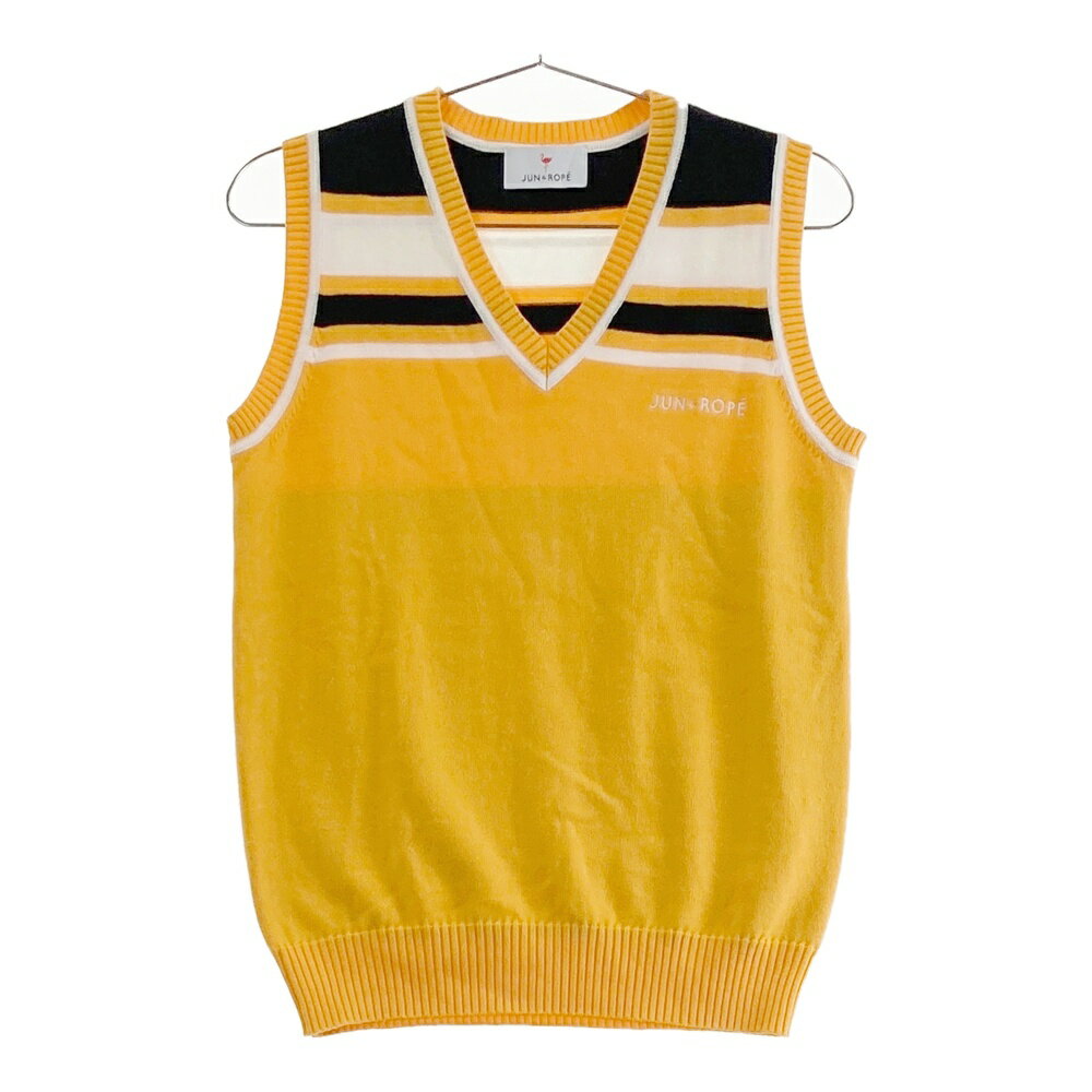 JUN&ROPE ジュン アンド ロペ ニットベスト オレンジ系 S 【中古】ゴルフウェア レディース