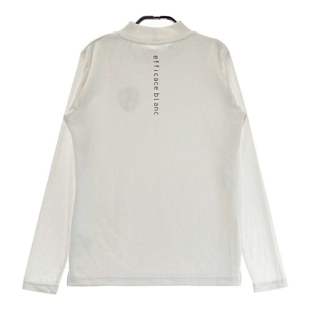 EFFICACE BLANC エフィカスブラン モックネック長袖Tシャツ 切替 ホワイト系 M 【中古】ゴルフウェア レディース