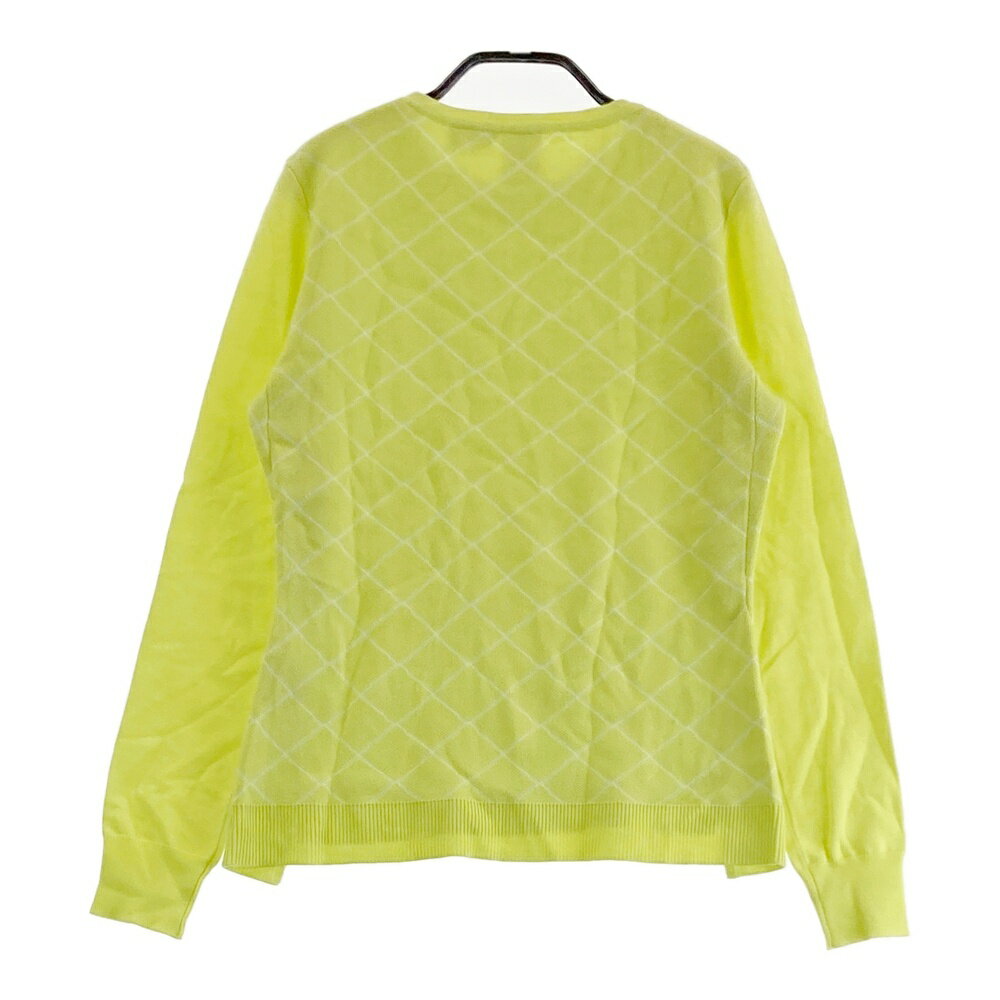 DESCENTE GOLF デサントゴルフ ; ニットセーター 格子柄 グリーン系 S 【中古】ゴルフウェア レディース