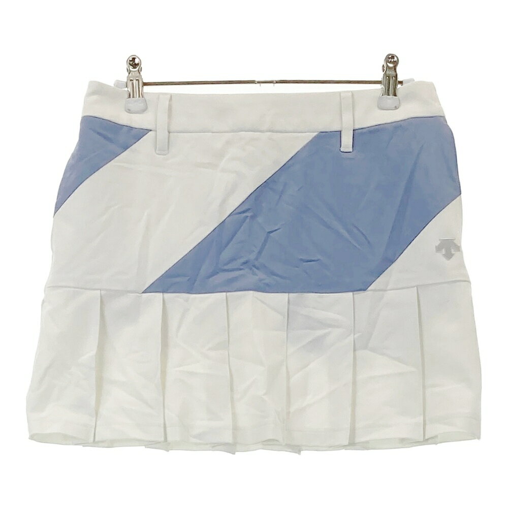 DESCENTE GOLF デサントゴルフ DGWSJE04 ストレッチスカート 裾プリーツ ホワイト系 S 【中古】ゴルフウェア レディース