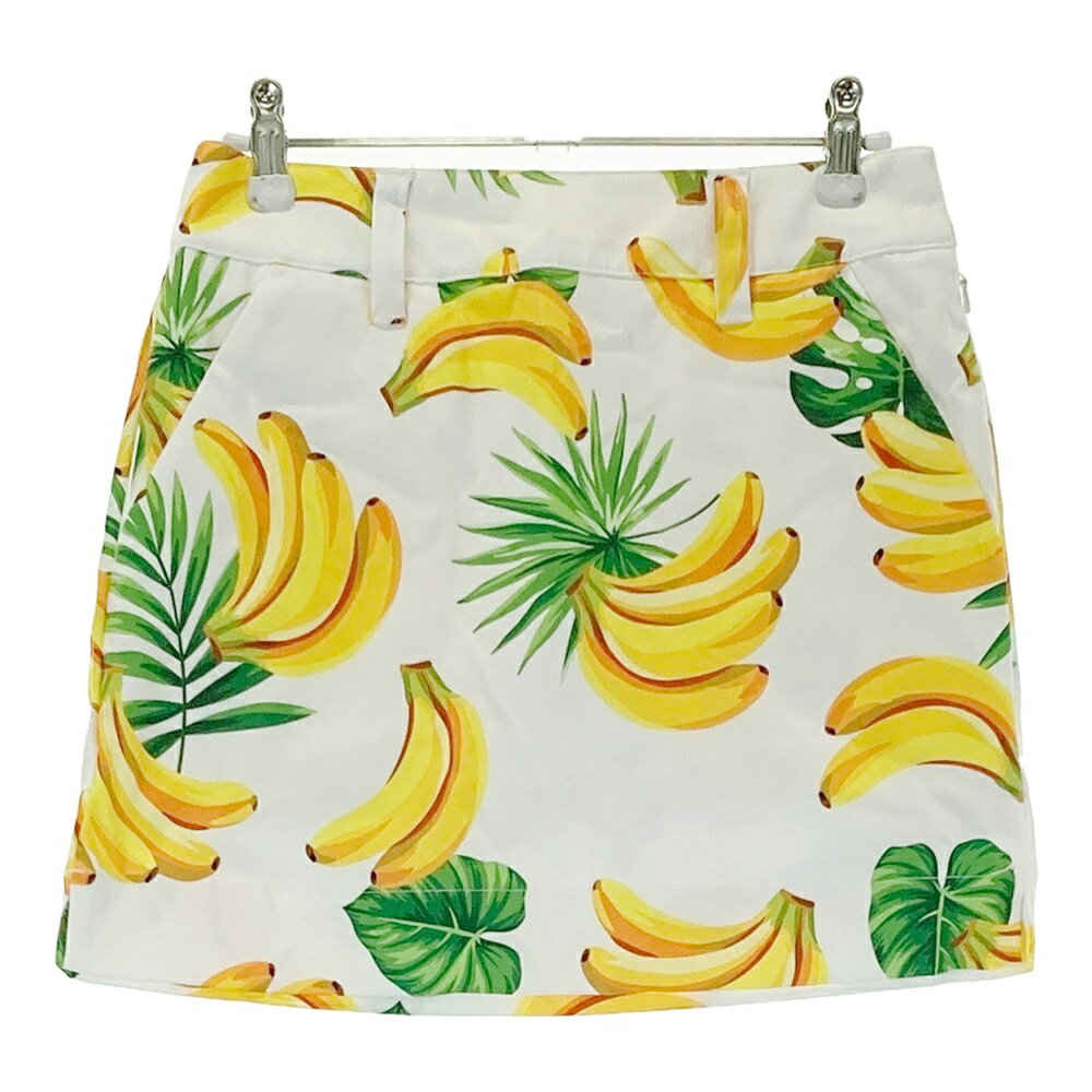 LOUD MOUTH ラウドマウス ; インナー付スカート バナナ 総柄 ホワイト系 S 【中古】ゴルフウェア レデ..