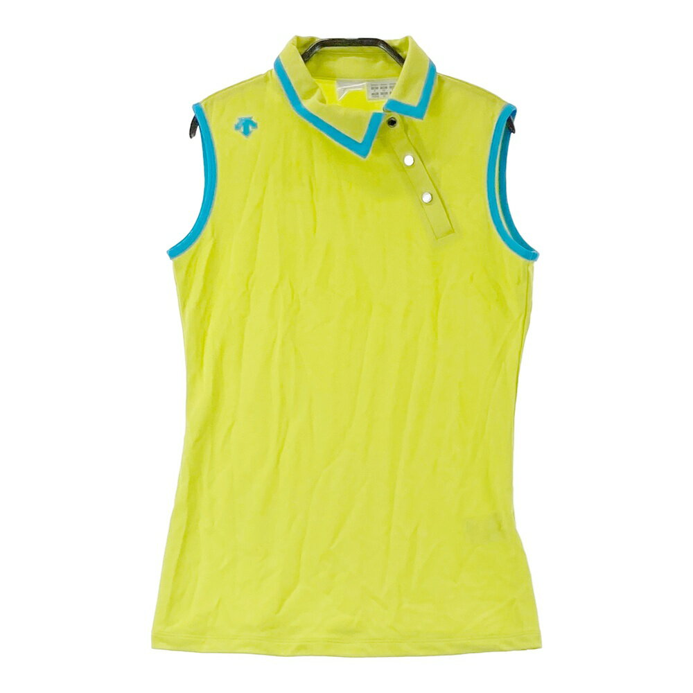 DESCENTE GOLF デサントゴルフ DGWTJA16 ノースリーブポロシャツ グリーン系 M 【中古】ゴルフウェア レディース