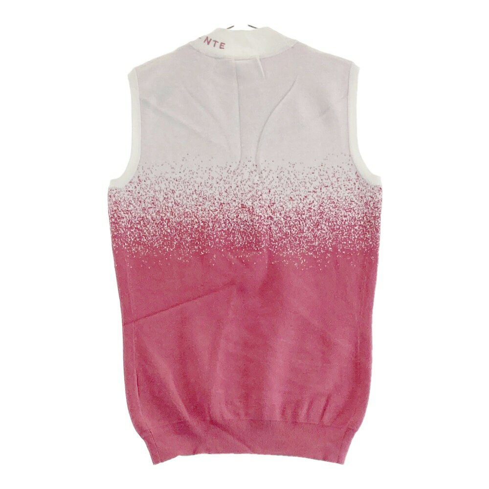 DESCENTE GOLF デサントゴルフ ハイネック ニットベスト ピンク系 M 【中古】ゴルフウェア レディース