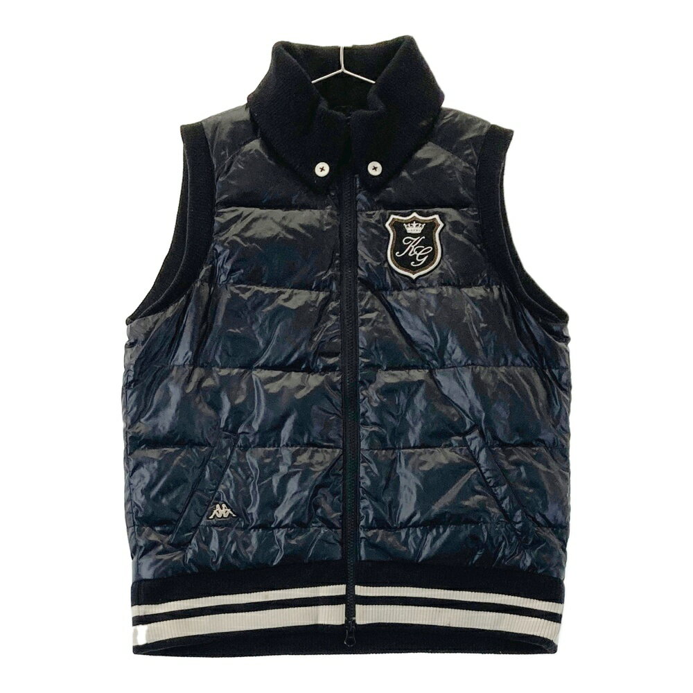 KAPPA GOLF カッパゴルフ ダウン ジップベスト ブラック系 L 【中古】ゴルフウェア レディース